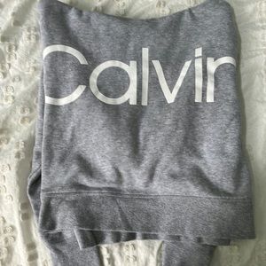 Calvin Klein Grey Cropped Hoodie- S